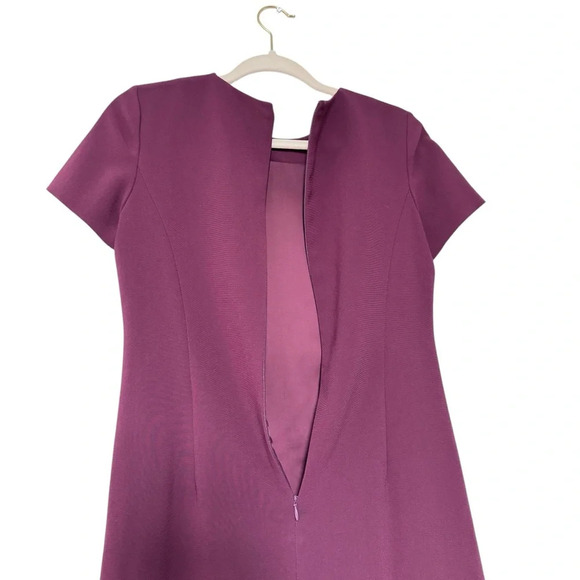 Theory Short Sleeve Jatinn Sheath Mini Dress in Modern Crepe Mulberry Wine Sz 2 - Picture 6 of 8